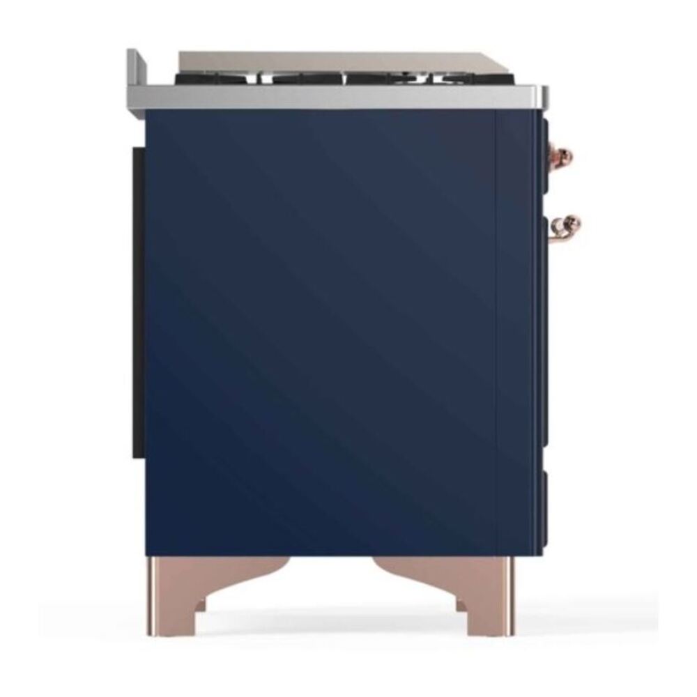 ILVE Majestic II 48 inch Triple Glass Door Natural Gas Dual Fuel Range Copper Midnight Blue