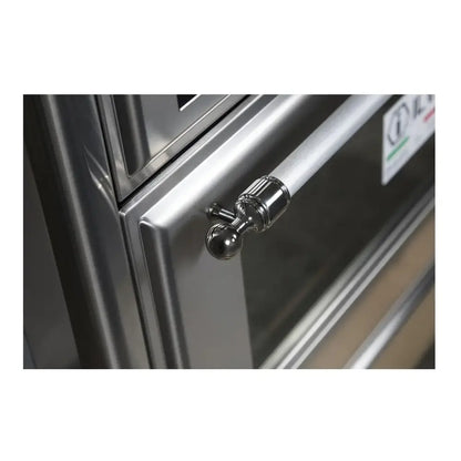 ILVE Majestic II 48 inch Triple Glass Door Natural Gas Dual Fuel Range Chrome Stainless Steel