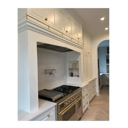 ILVE Majestic II 48 inch Triple Glass Door Natural Gas Dual Fuel Range Brass Stainless Steel