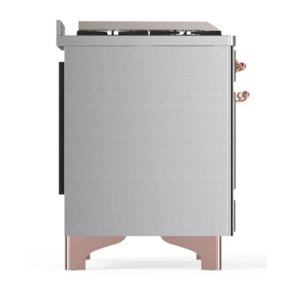 ILVE Majestic II 48 inch Triple Glass Door Natural Gas Dual Fuel Range Copper Stainless Steel