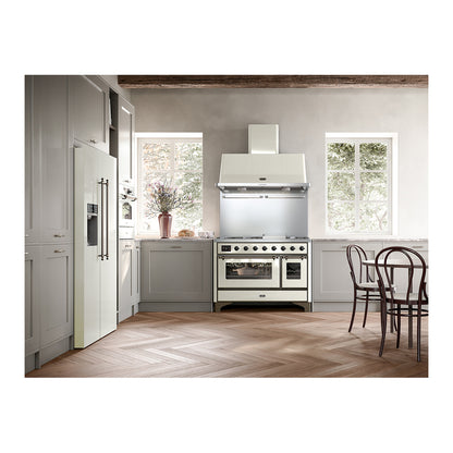 ILVE Majestic II 48 inch Triple Glass Door Natural Gas Dual Fuel Range Burnished White