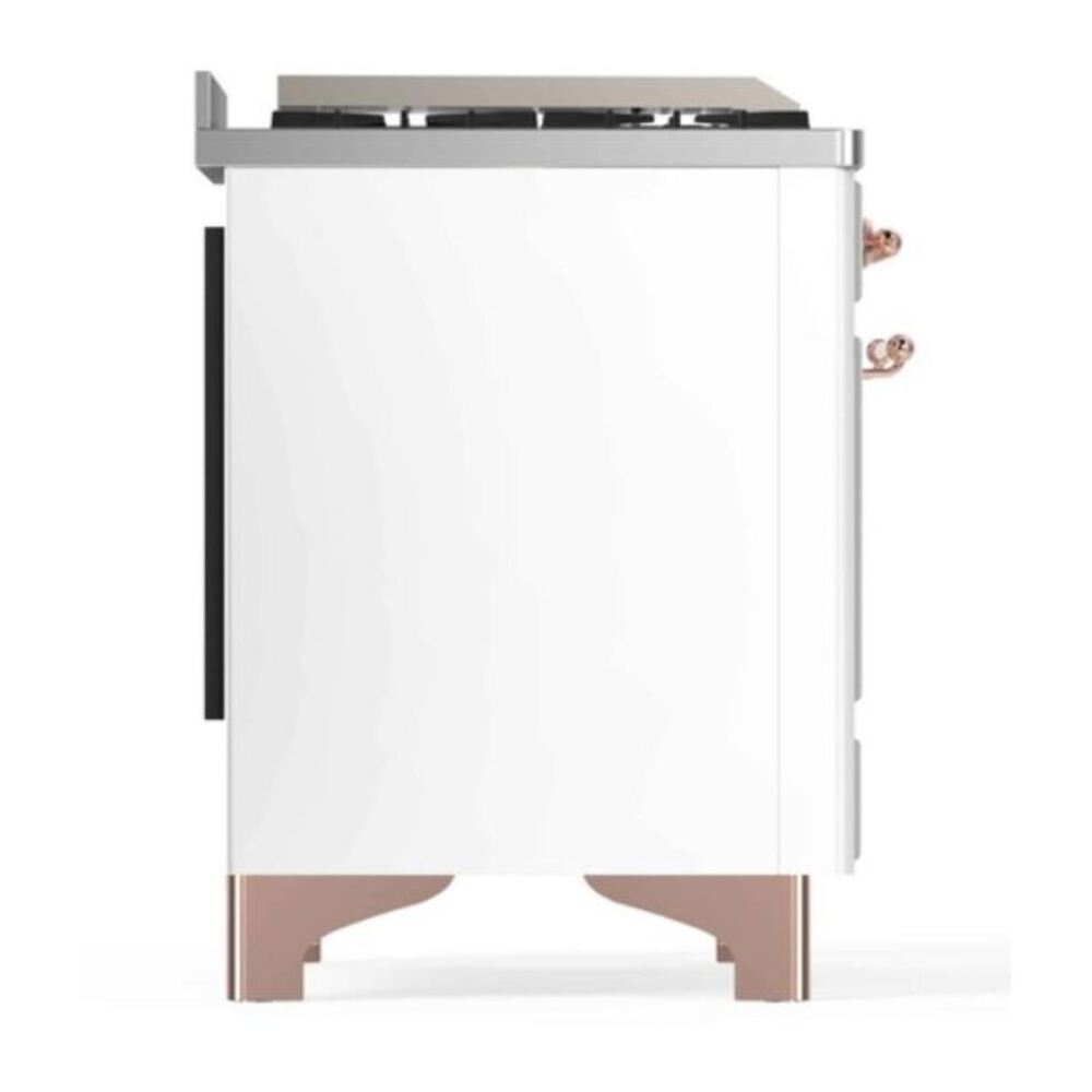 ILVE Majestic II 48 inch Triple Glass Door Natural Gas Dual Fuel Range Copper White