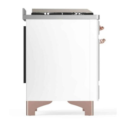 ILVE Majestic II 48 inch Triple Glass Door Natural Gas Dual Fuel Range Copper White