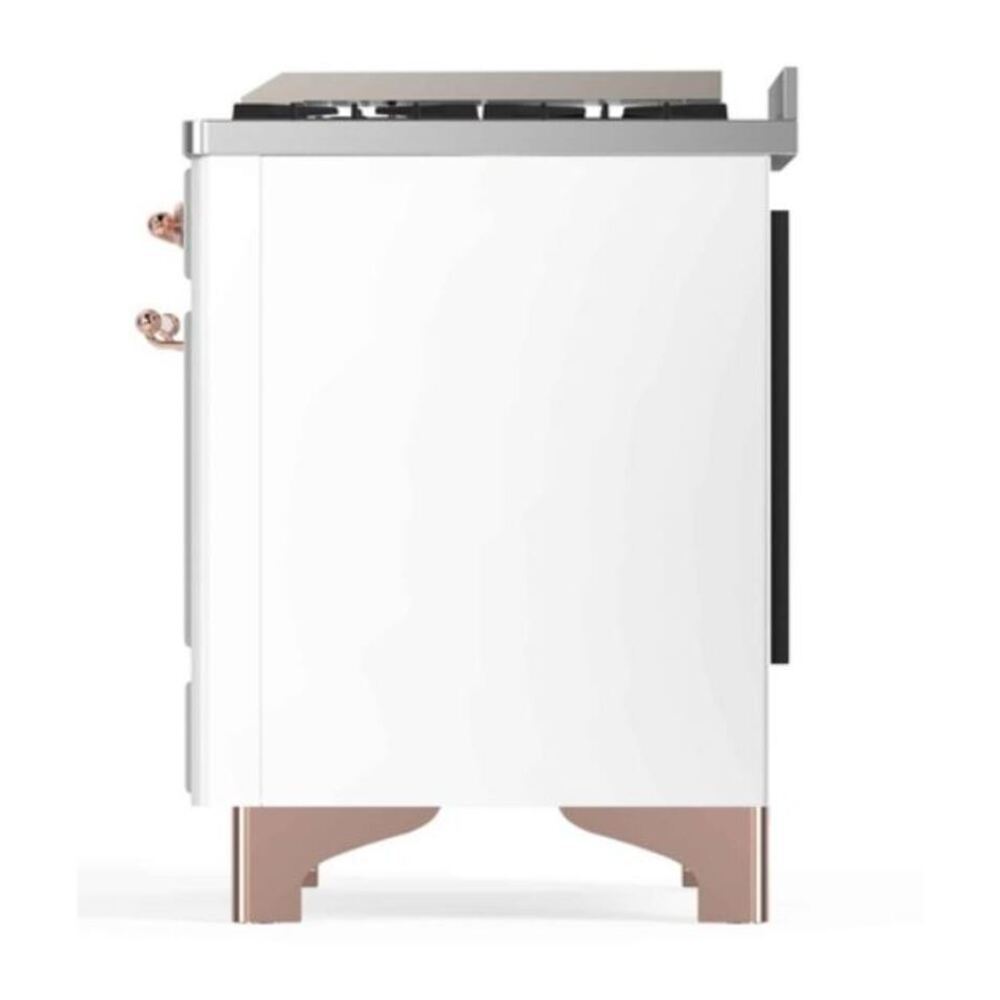 ILVE Majestic II 48 inch Triple Glass Door Natural Gas Dual Fuel Range Copper White