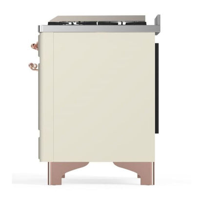 ILVE Majestic II 48 inch Solid Door Natural Gas Dual Fuel Range Copper Antique White