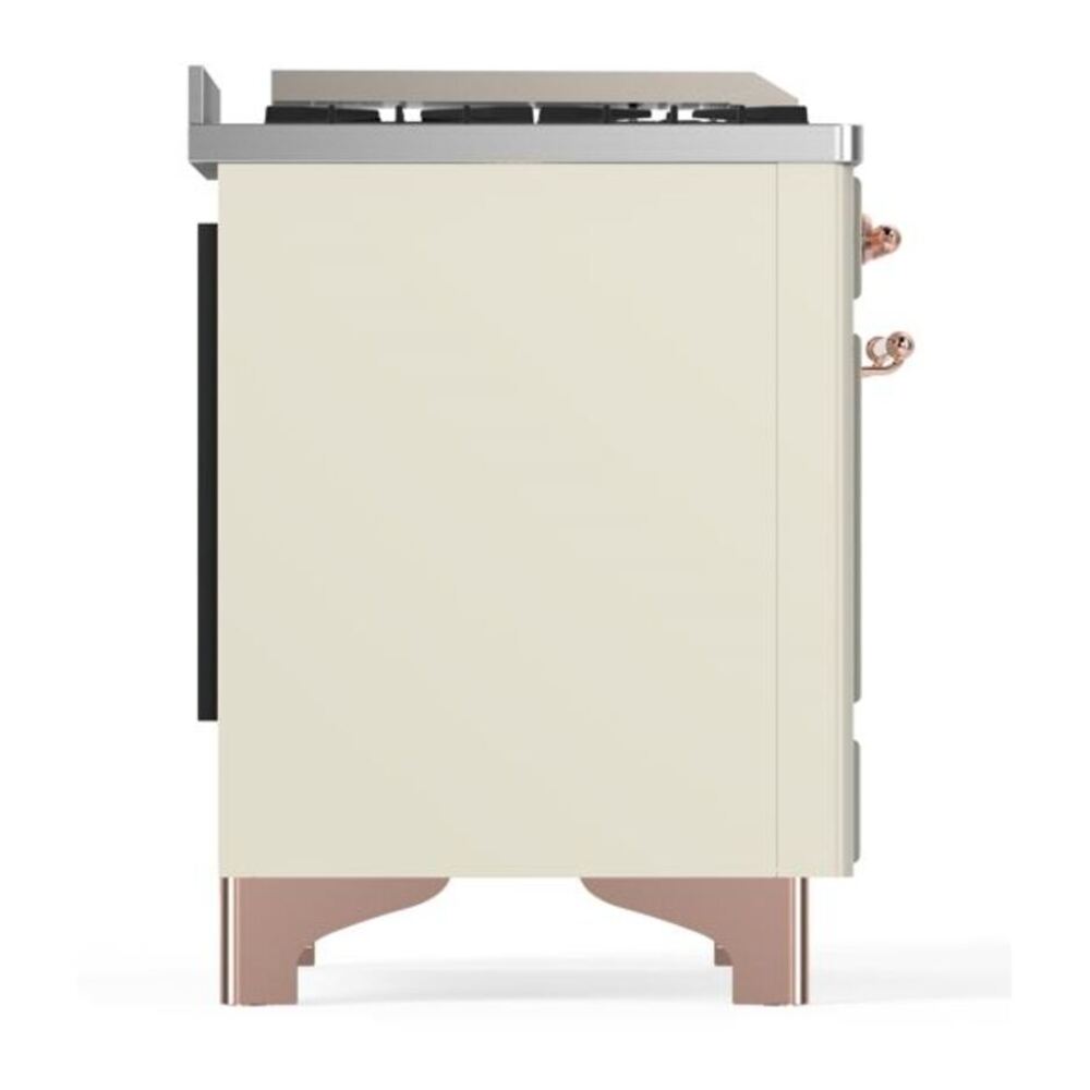 ILVE Majestic II 48 inch Solid Door Natural Gas Dual Fuel Range Copper Antique White