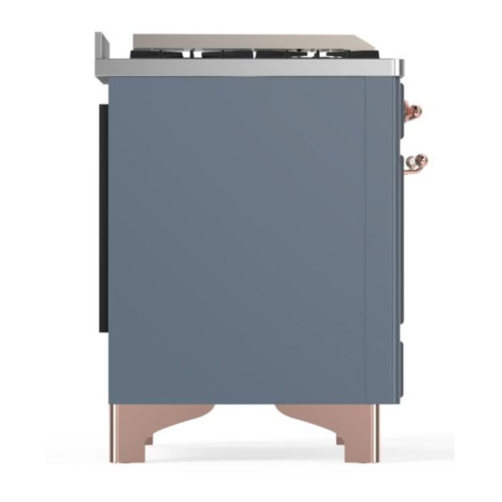 ILVE Majestic II 48 inch Solid Door Natural Gas Dual Fuel Range Copper Blue Grey