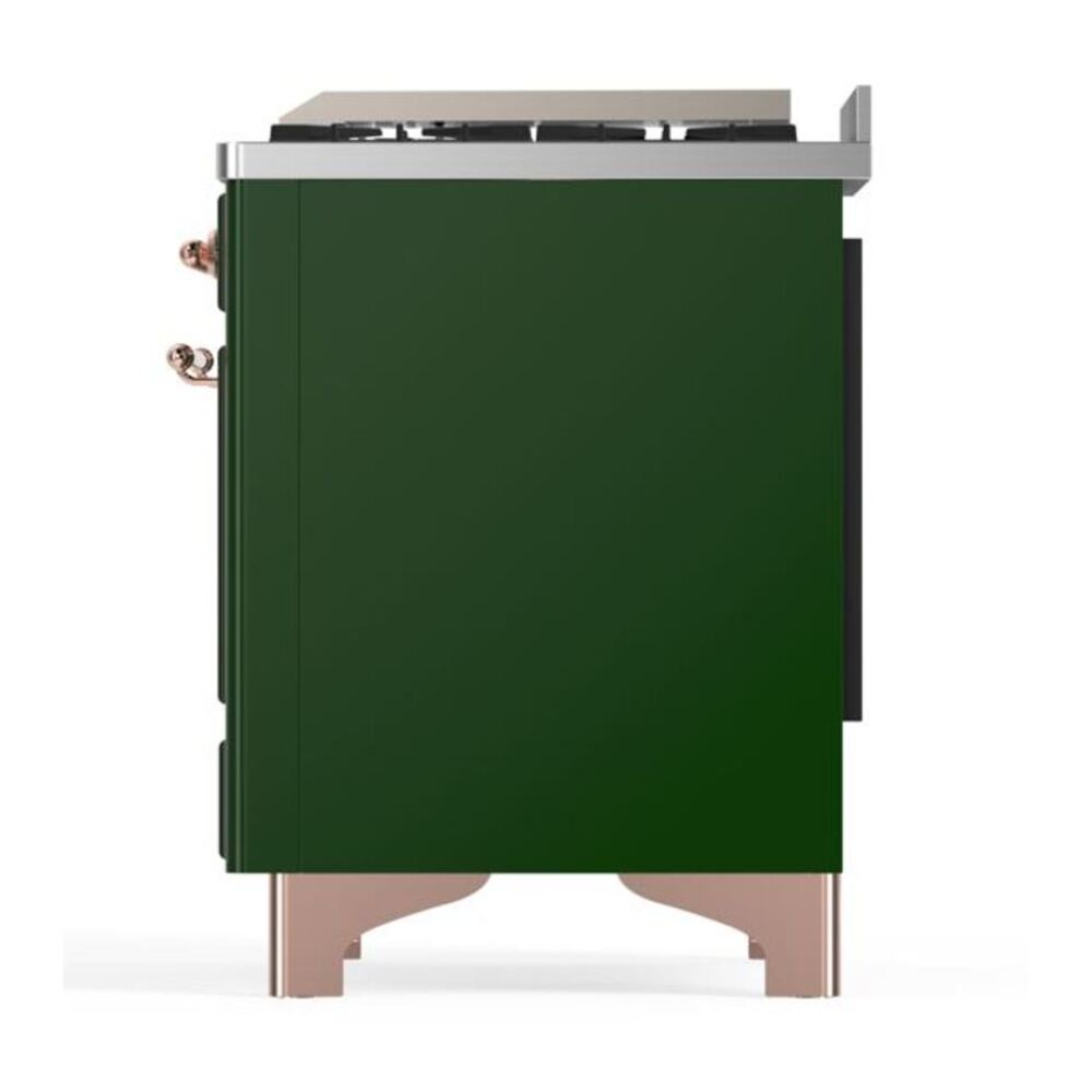 ILVE Majestic II 48 inch Solid Door Natural Gas Dual Fuel Range Copper Emerald Green