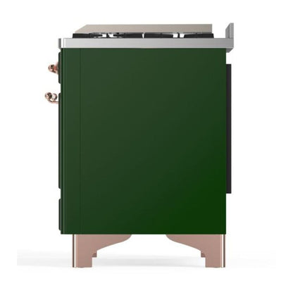 ILVE Majestic II 48 inch Solid Door Natural Gas Dual Fuel Range Copper Emerald Green
