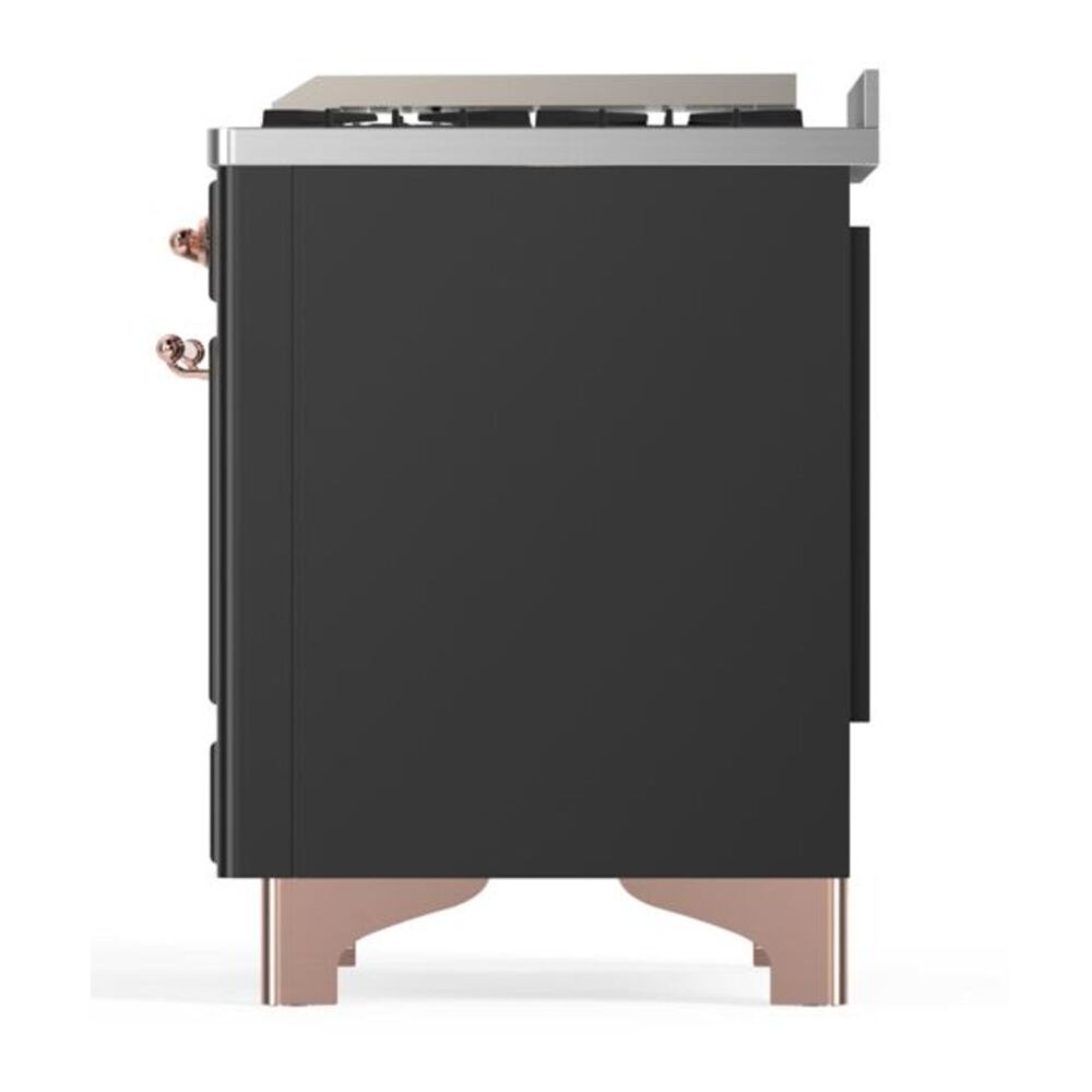 ILVE Majestic II 48 inch Solid Door Natural Gas Dual Fuel Range Copper Graphite Matte