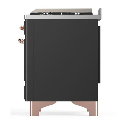 ILVE Majestic II 48 inch Solid Door Natural Gas Dual Fuel Range Copper Graphite Matte
