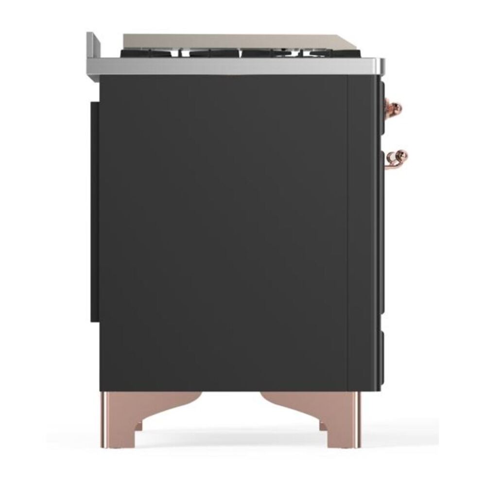 ILVE Majestic II 48 inch Solid Door Natural Gas Dual Fuel Range Copper Graphite Matte