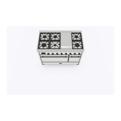 ILVE Majestic II 48 inch Solid Door Natural Gas Dual Fuel Range Burnished RAL