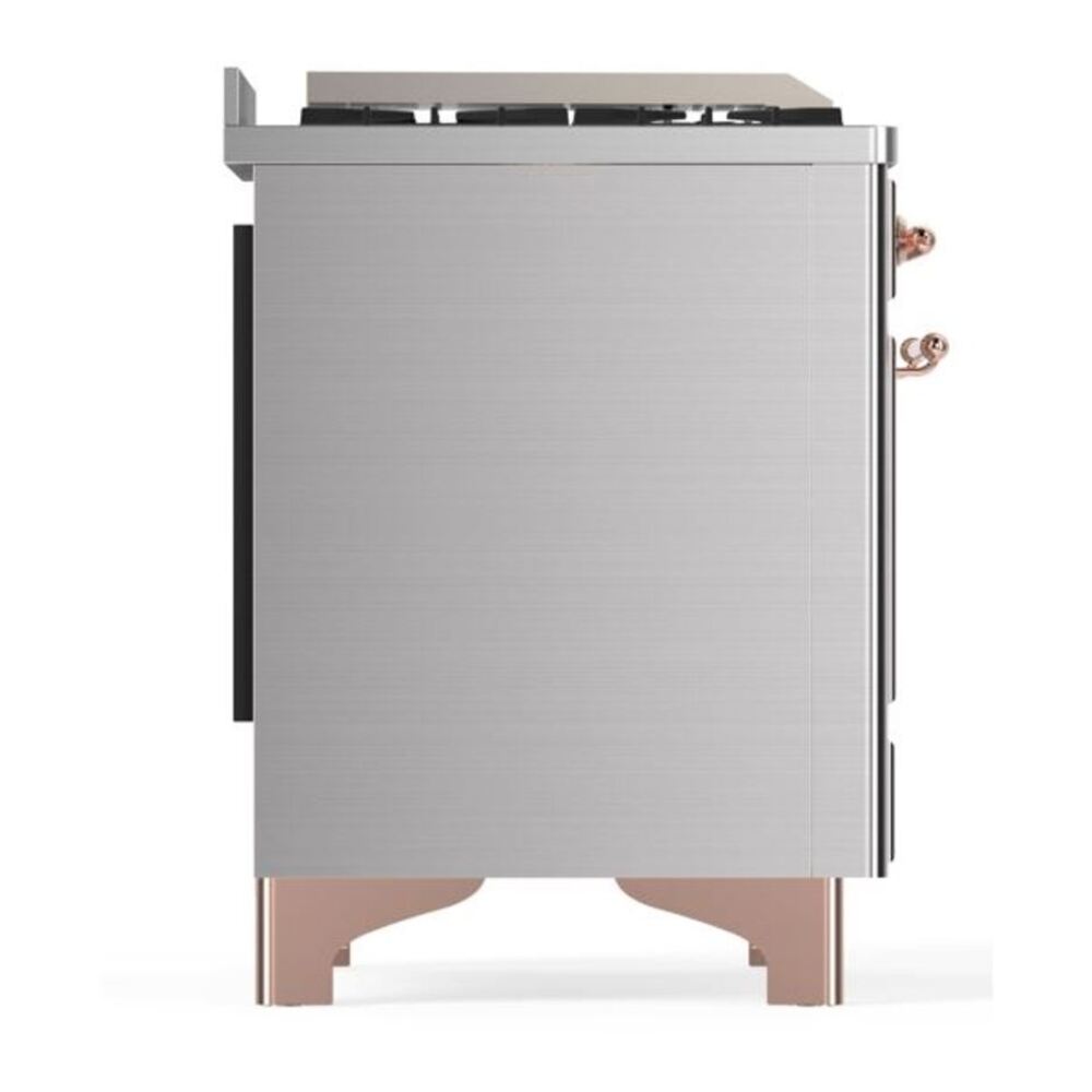 ILVE Majestic II 48 inch Solid Door Natural Gas Dual Fuel Range Copper Stainless Steel