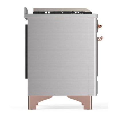 ILVE Majestic II 48 inch Solid Door Natural Gas Dual Fuel Range Copper Stainless Steel