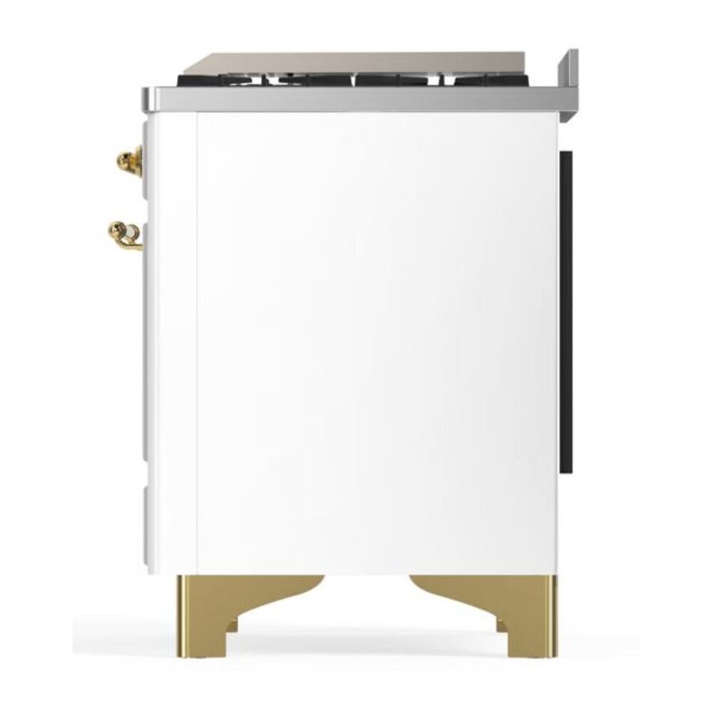 ILVE Majestic II 48 inch Solid Door Natural Gas Dual Fuel Range Copper White
