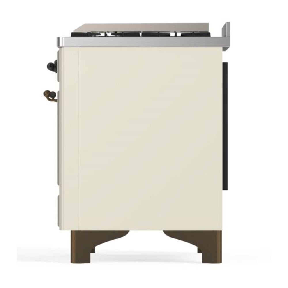 ILVE Majestic II 60 inch Triple Glass Door Natural Gas Dual Fuel Range Burnished Antique White
