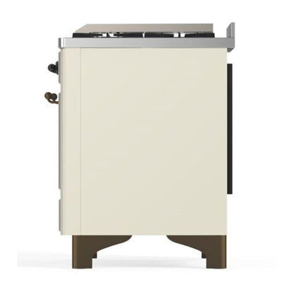 ILVE Majestic II 60 inch Triple Glass Door Natural Gas Dual Fuel Range Burnished Antique White