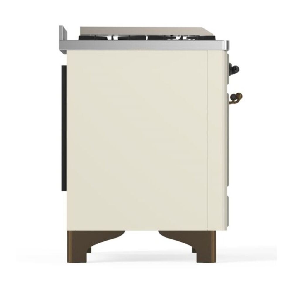 ILVE Majestic II 60 inch Triple Glass Door Natural Gas Dual Fuel Range Burnished Antique White