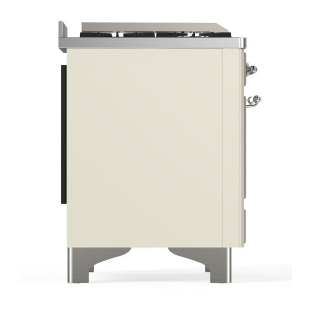 ILVE Majestic II 60 inch Triple Glass Door Natural Gas Dual Fuel Range Chrome Antique White
