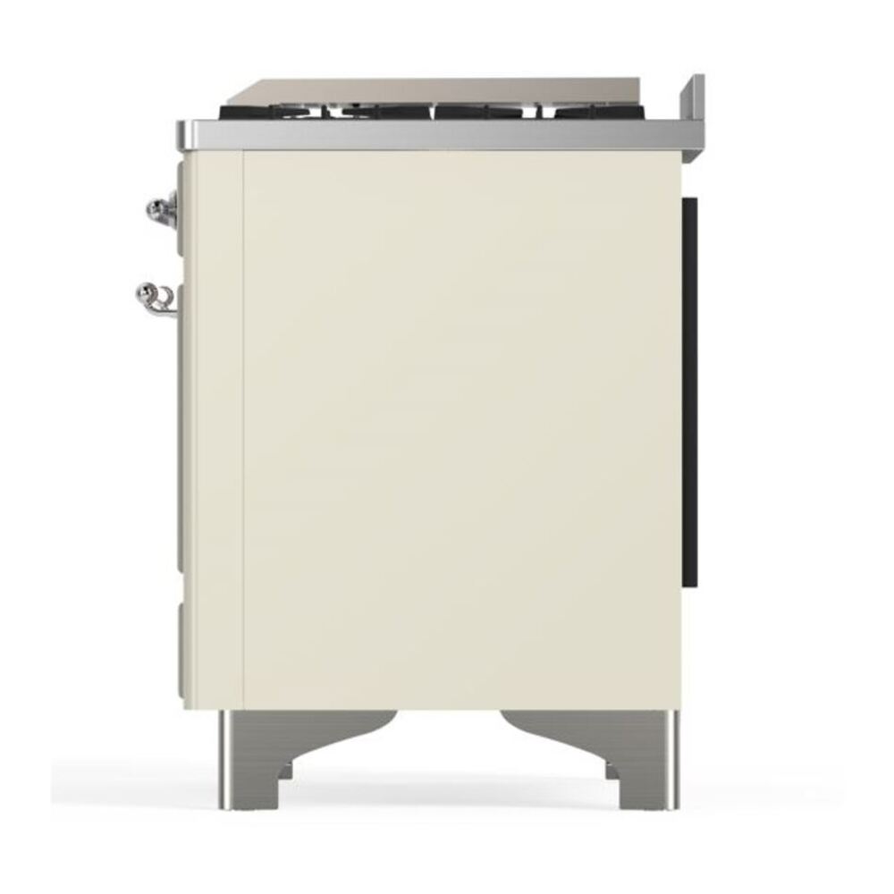 ILVE Majestic II 60 inch Triple Glass Door Natural Gas Dual Fuel Range Chrome Antique White