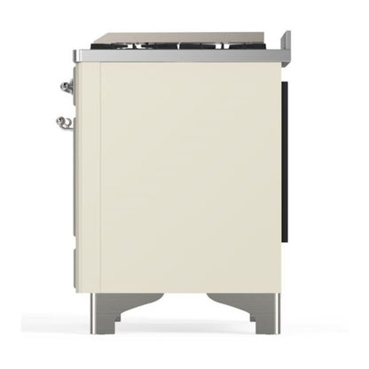 ILVE Majestic II 60 inch Triple Glass Door Natural Gas Dual Fuel Range Chrome Antique White