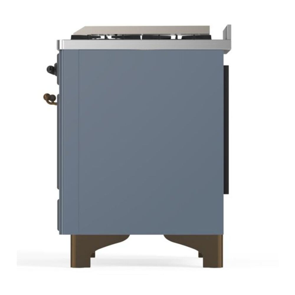 ILVE Majestic II 60 inch Triple Glass Door Natural Gas Dual Fuel Range Burnished Blue Grey