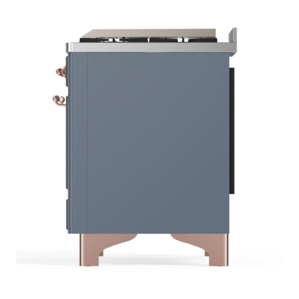 ILVE Majestic II 60 inch Triple Glass Door Natural Gas Dual Fuel Range Copper Blue Grey