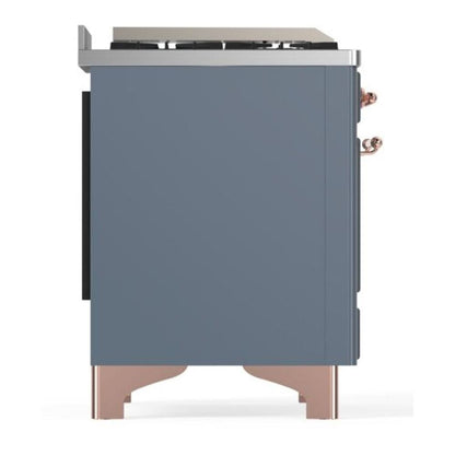 ILVE Majestic II 60 inch Triple Glass Door Natural Gas Dual Fuel Range Copper Blue Grey