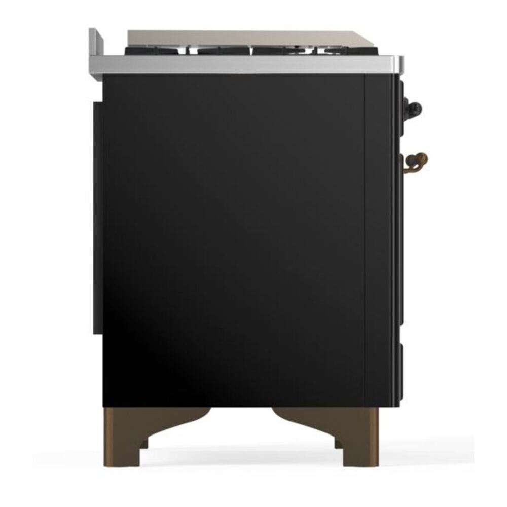 ILVE Majestic II 60 inch Triple Glass Door Natural Gas Dual Fuel Range Burnished Glossy Black