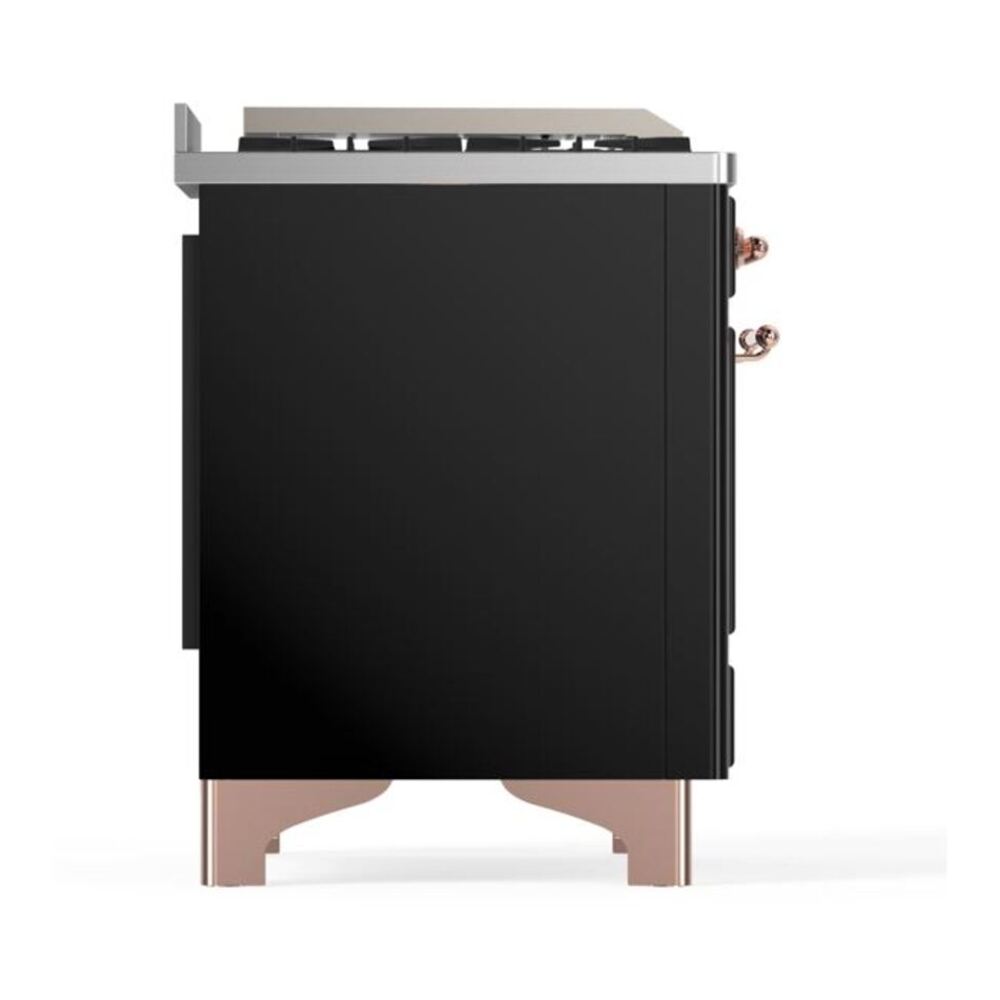 ILVE Majestic II 60 inch Triple Glass Door Natural Gas Dual Fuel Range Copper Glossy Black