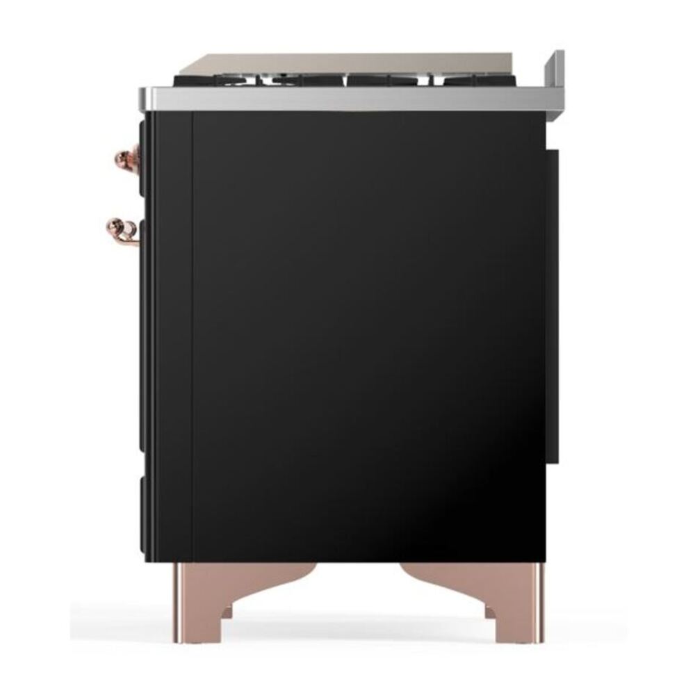 ILVE Majestic II 60 inch Triple Glass Door Natural Gas Dual Fuel Range Copper Glossy Black