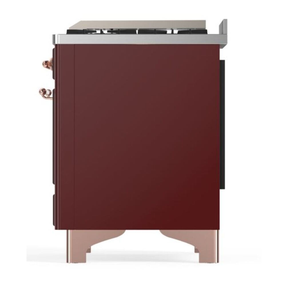 ILVE Majestic II 60 inch Triple Glass Door Natural Gas Dual Fuel Range Copper Burgundy