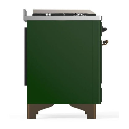 ILVE Majestic II 60 inch Triple Glass Door Natural Gas Dual Fuel Range Burnished Emerald Green