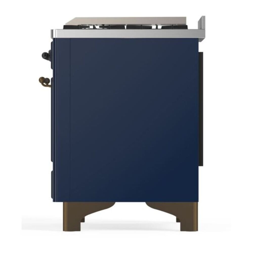 ILVE Majestic II 60 inch Triple Glass Door Natural Gas Dual Fuel Range Burnished Midnight Blue