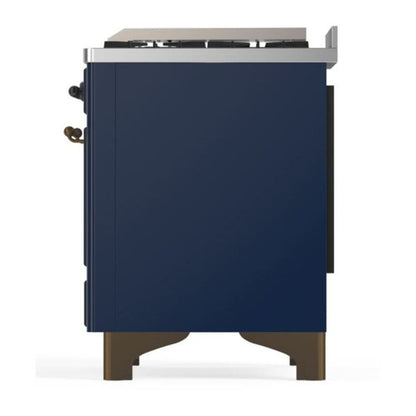 ILVE Majestic II 60 inch Triple Glass Door Natural Gas Dual Fuel Range Burnished Midnight Blue