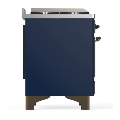 ILVE Majestic II 60 inch Triple Glass Door Natural Gas Dual Fuel Range Burnished Midnight Blue