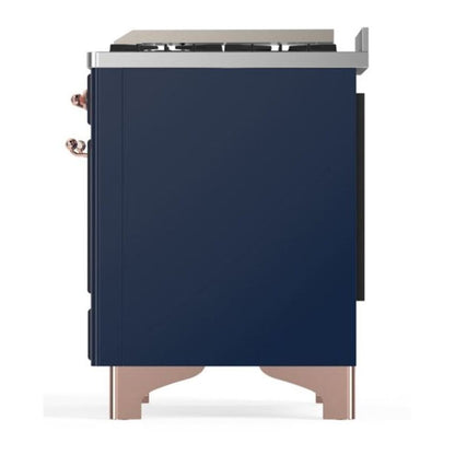 ILVE Majestic II 60 inch Triple Glass Door Natural Gas Dual Fuel Range Copper Midnight Blue