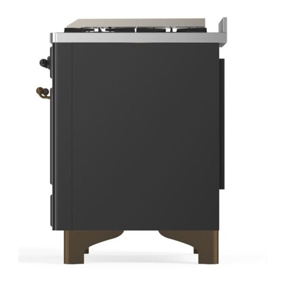 ILVE Majestic II 60 inch Triple Glass Door Natural Gas Dual Fuel Range Burnished Graphite Matte