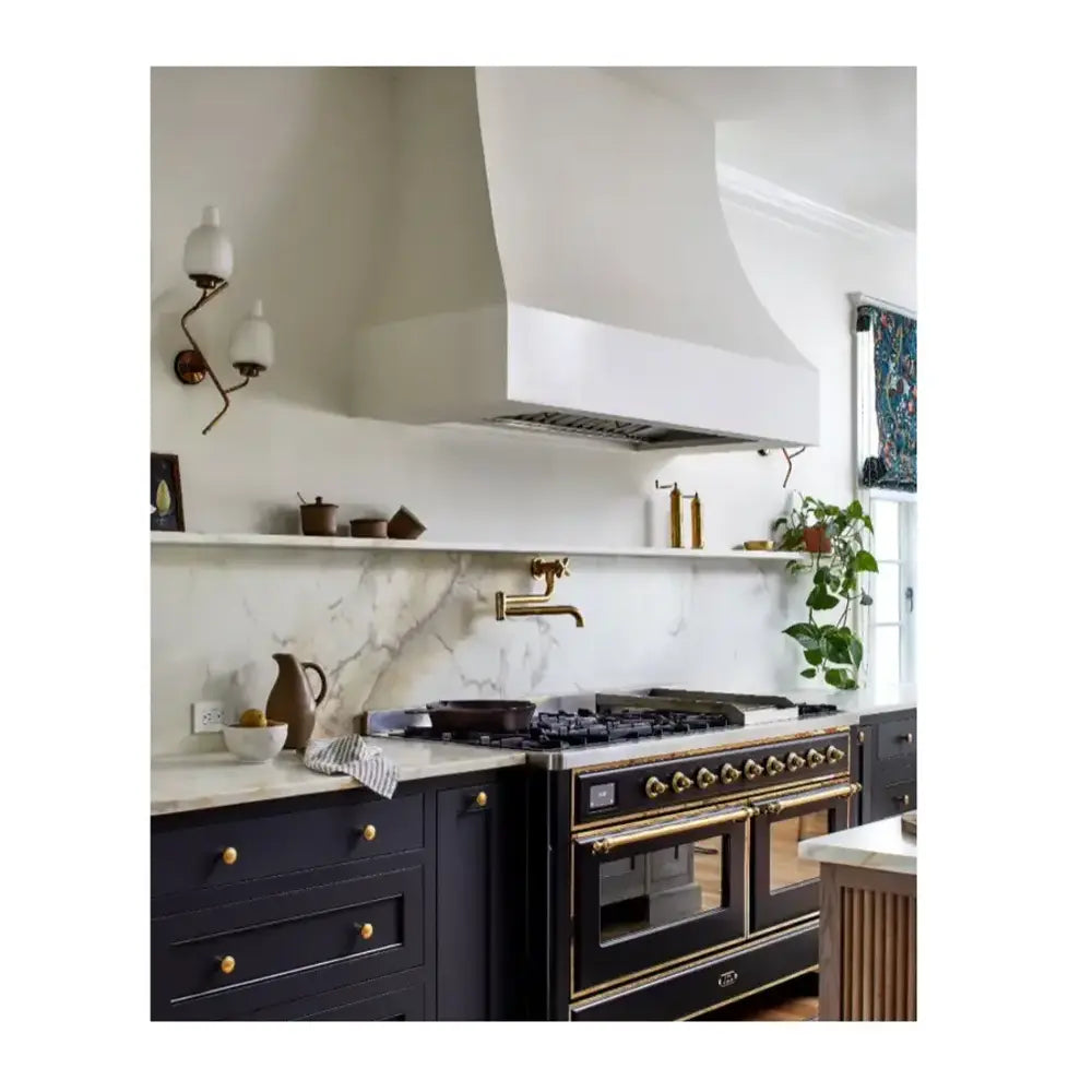 ILVE Majestic II 60 inch Triple Glass Door Natural Gas Dual Fuel Range Brass Graphite Matte