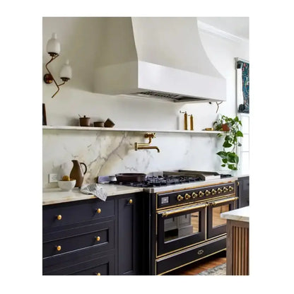 ILVE Majestic II 60 inch Triple Glass Door Natural Gas Dual Fuel Range Brass Graphite Matte