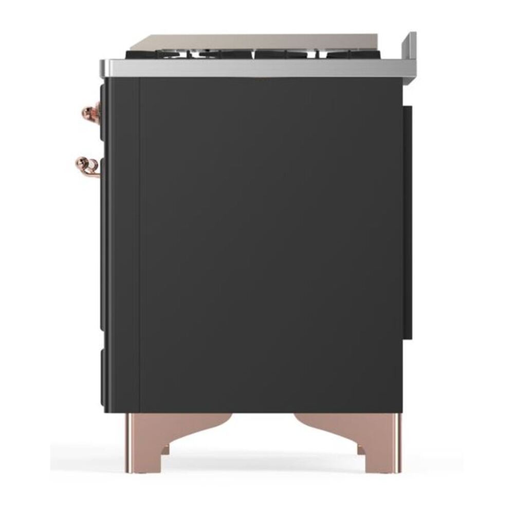 ILVE Majestic II 60 inch Triple Glass Door Natural Gas Dual Fuel Range Copper Graphite Matte