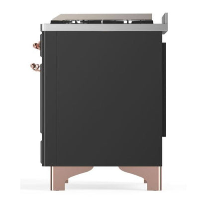 ILVE Majestic II 60 inch Triple Glass Door Natural Gas Dual Fuel Range Copper Graphite Matte