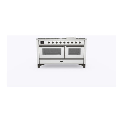ILVE Majestic II 60 inch Triple Glass Door Natural Gas Dual Fuel Range Burnished RAL