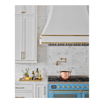 ILVE Majestic II 60 inch Triple Glass Door Natural Gas Dual Fuel Range Brass RAL