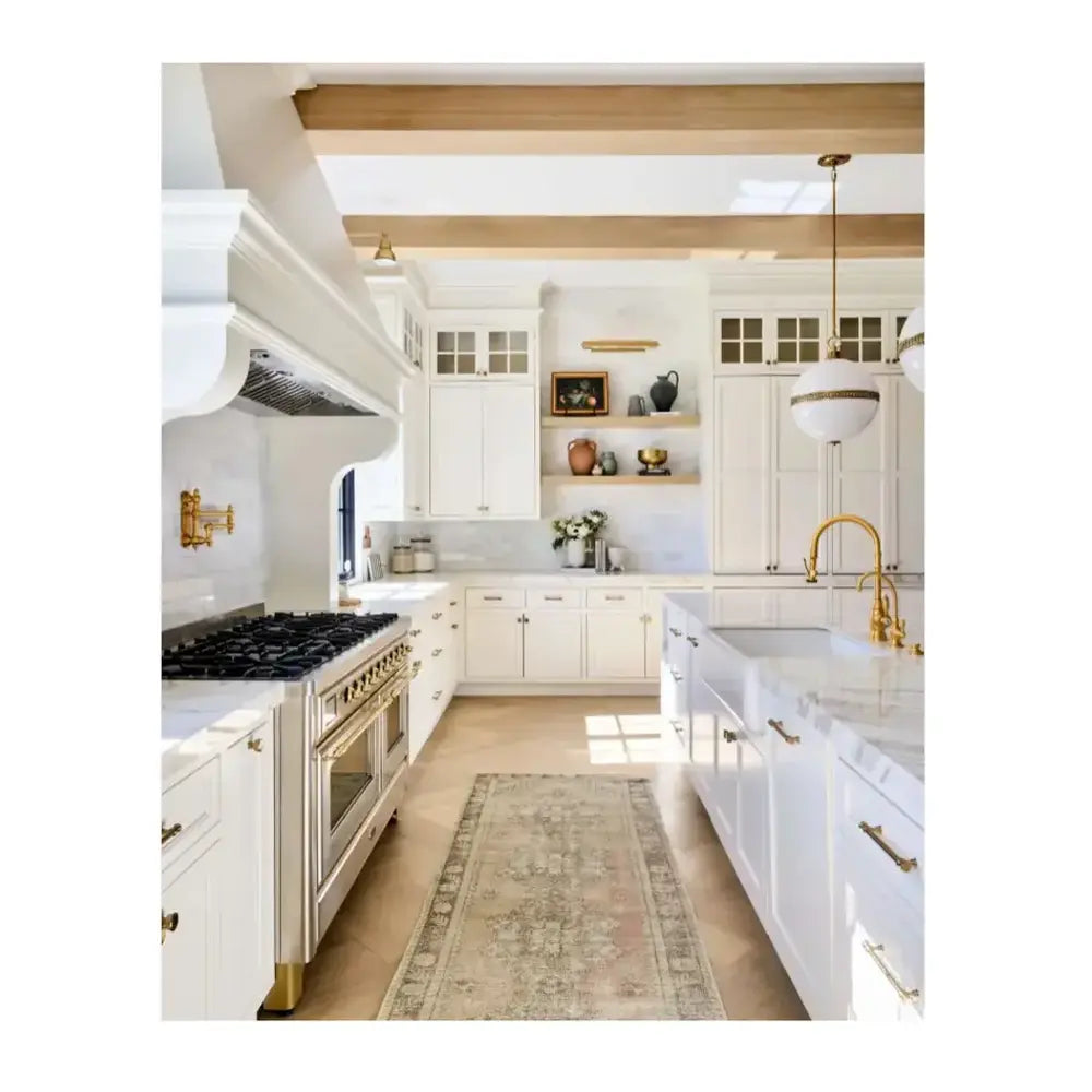 ILVE Majestic II 60 inch Triple Glass Door Natural Gas Dual Fuel Range Brass Stainless Steel