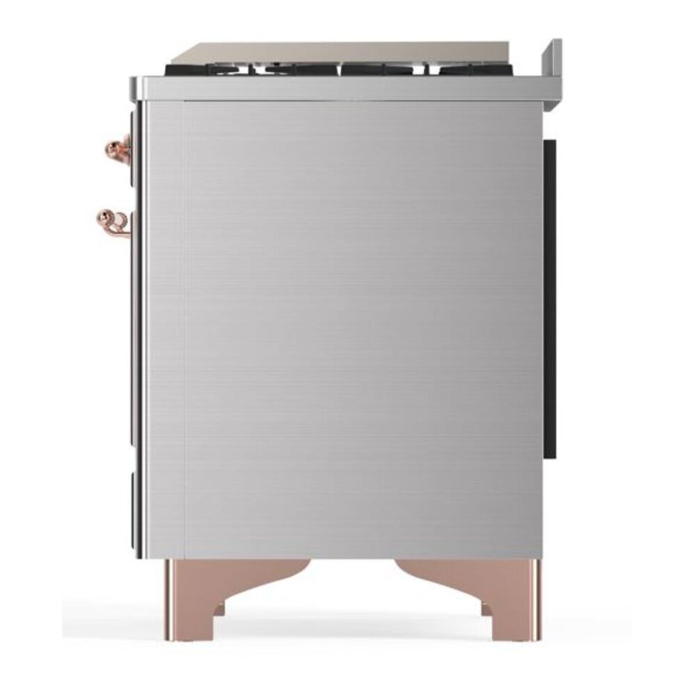 ILVE Majestic II 60 inch Triple Glass Door Natural Gas Dual Fuel Range Copper Stainless Steel