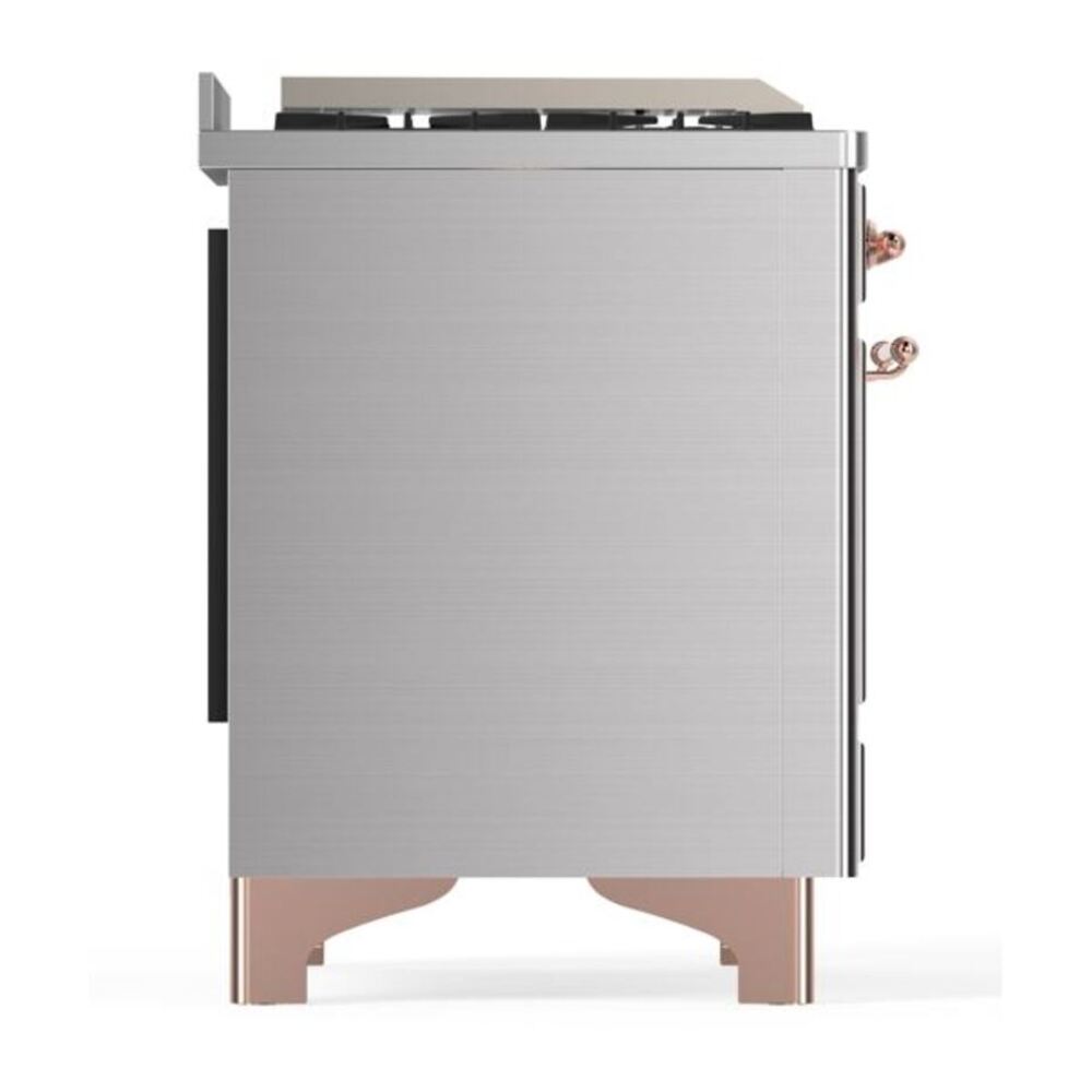 ILVE Majestic II 60 inch Triple Glass Door Natural Gas Dual Fuel Range Copper Stainless Steel