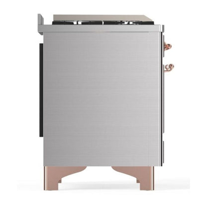 ILVE Majestic II 60 inch Triple Glass Door Natural Gas Dual Fuel Range Copper Stainless Steel