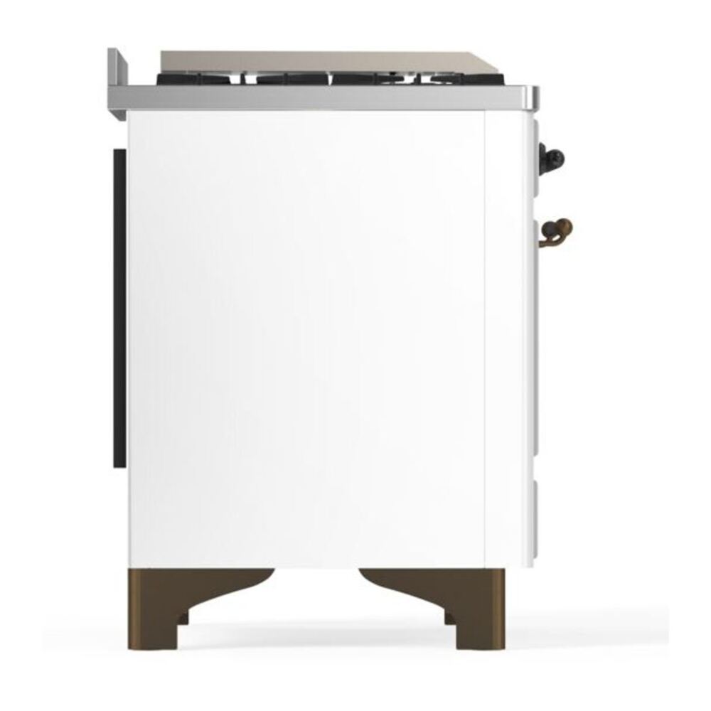 ILVE Majestic II 60 inch Triple Glass Door Natural Gas Dual Fuel Range Burnished White